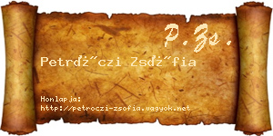 Petróczi Zsófia névjegykártya