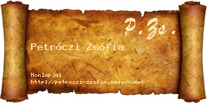 Petróczi Zsófia névjegykártya