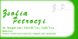 zsofia petroczi business card